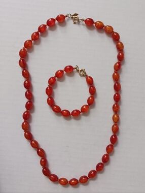 Vtg SARAH COVENTRY Faux Tortoise Necklace Bracelet Set, Very Lightweight